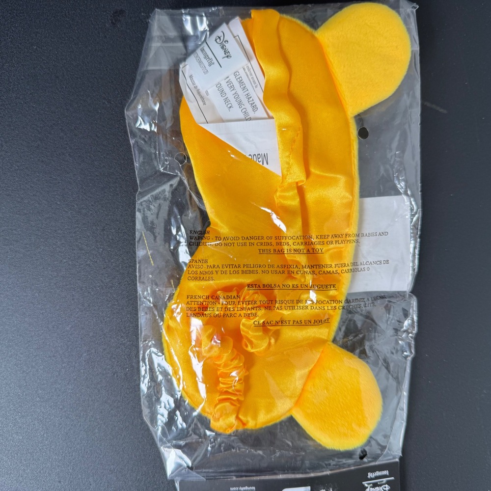 Disney Loungefly Winnie the Pooh Eye Mask OS Yellow Plush 3D Ears New - Picture 2 of 3